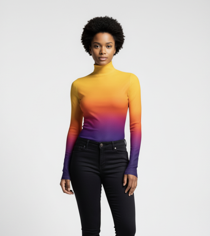 Naomi Turtleneck - Sunburst (Printed to Order)