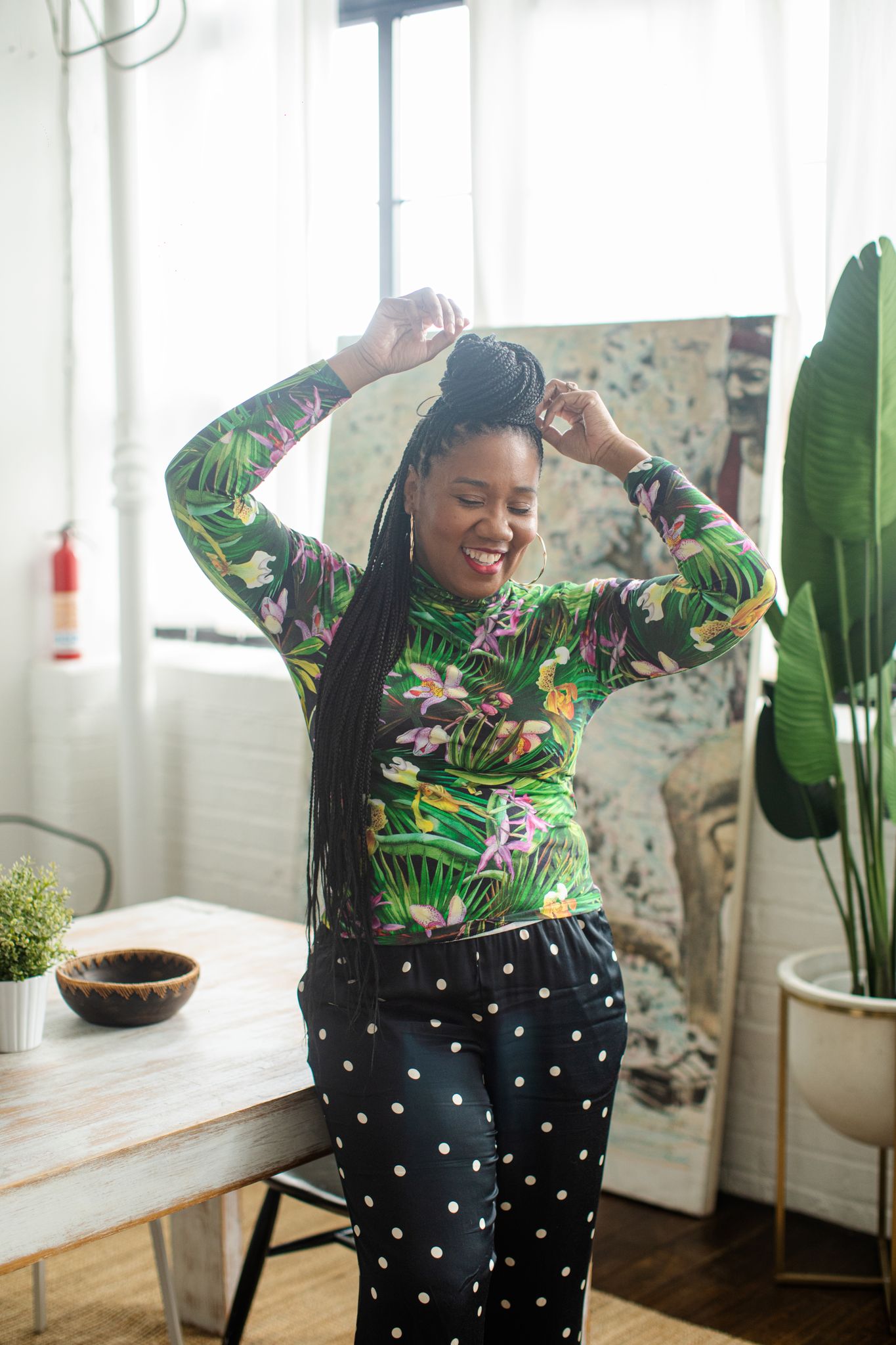 Naomi Turtleneck - Midnight Orchid (Printed to Order)