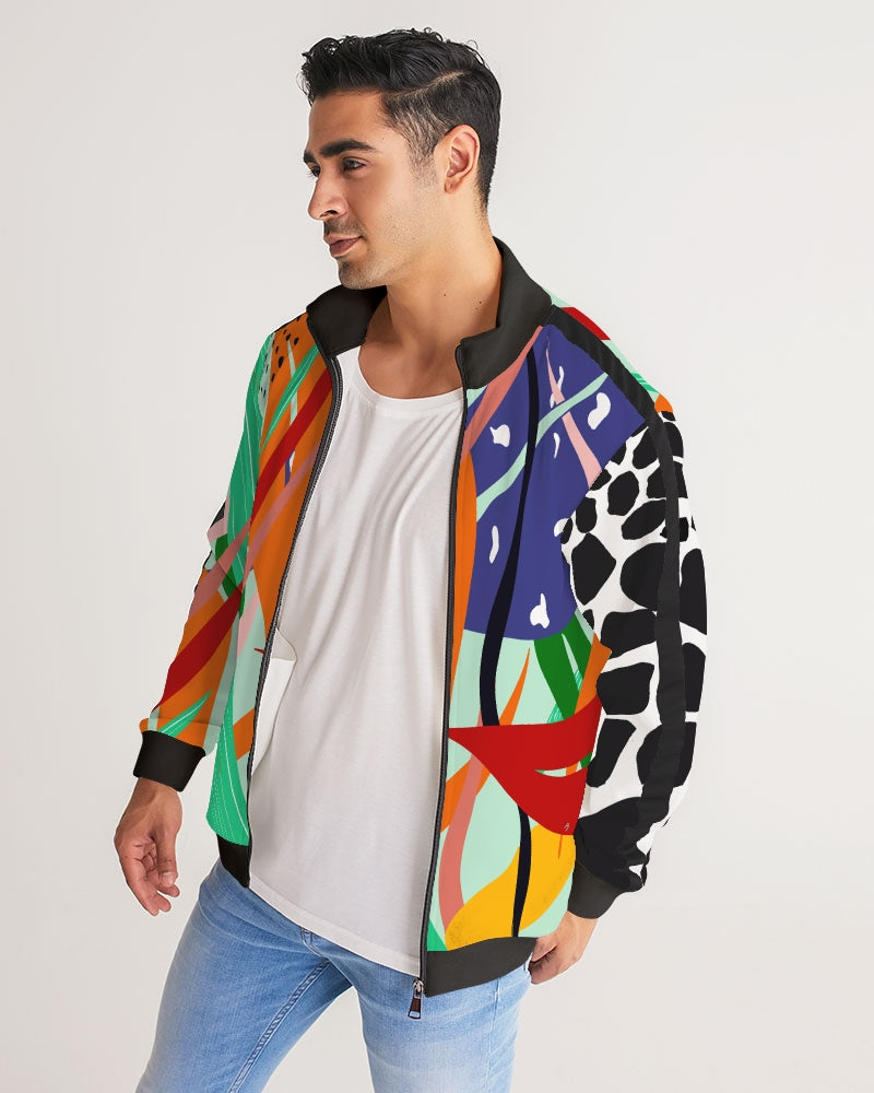 Sapo Abstract Stripe-Sleeve Track Jacket