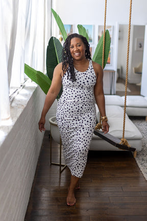 Whitney Racer Back Tank Dress - Spotted