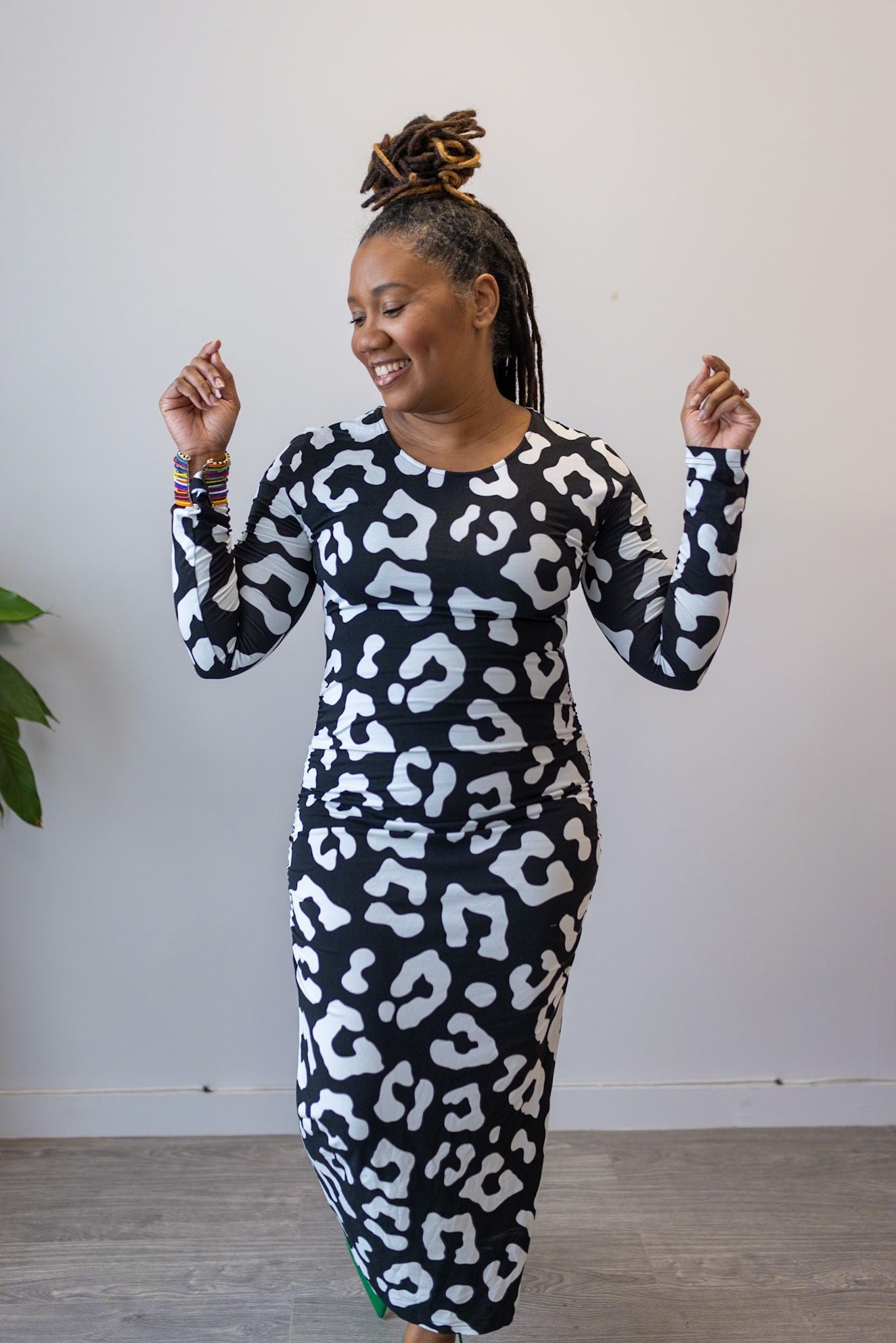 Whitney Long Sleeve Dress - Doa (Printed to Order)