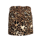Denim Mini Skirt - Denim Mini-Leopard in Stretch Organic Classic Cotton Twill