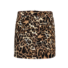 Denim Mini Skirt - Denim Mini-Leopard in Stretch Organic Classic Cotton Twill