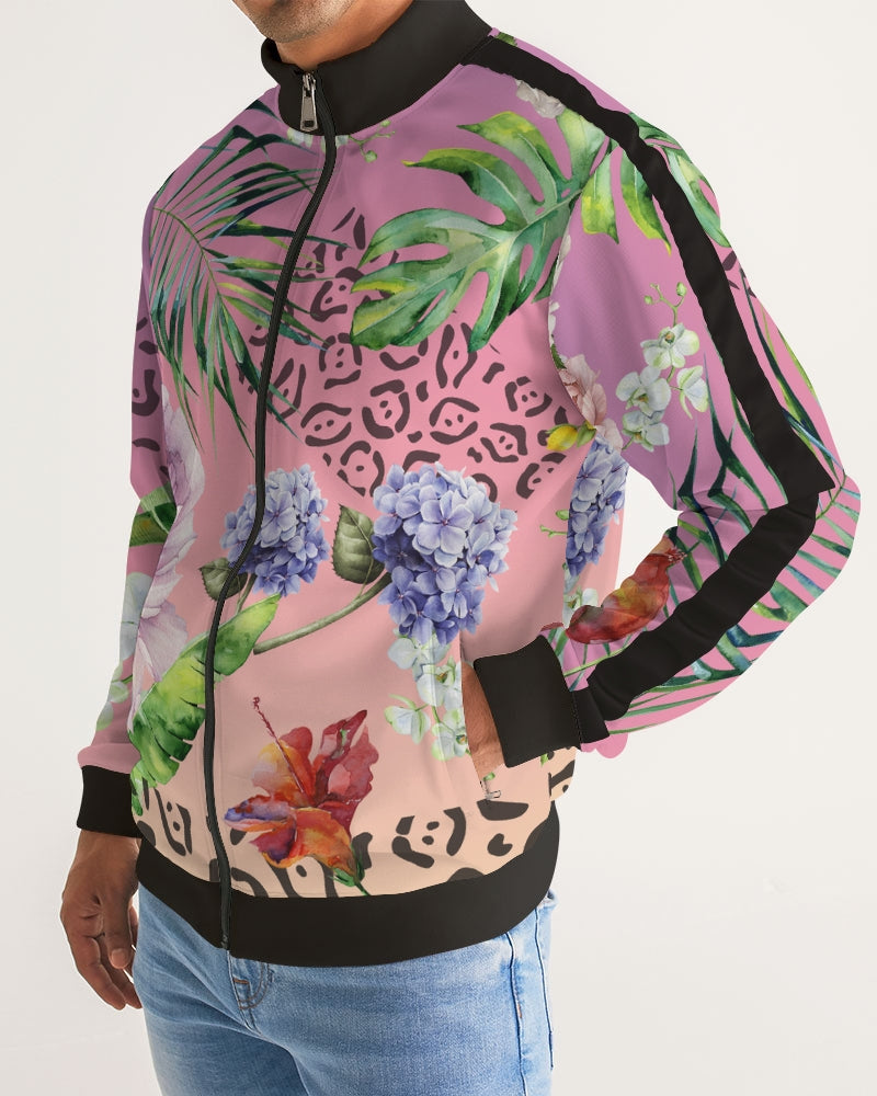 Ombre Floral Stripe-Sleeve Track Jacket (Pre-Order)