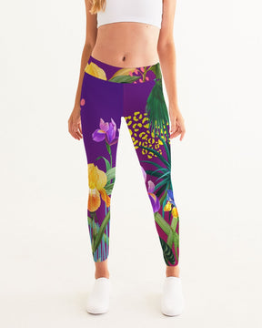 Purple Floral Women's Yoga Pants