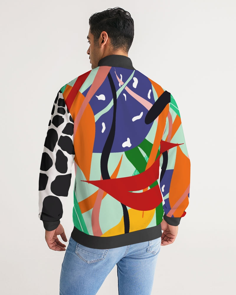 Sapo Abstract Stripe-Sleeve Track Jacket