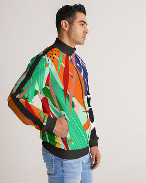 Sapo Abstract Stripe-Sleeve Track Jacket