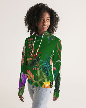 Green Floral Women's Hoodie