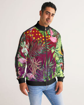 Tropical Sunset Men's Stripe-Sleeve Track Jacket
