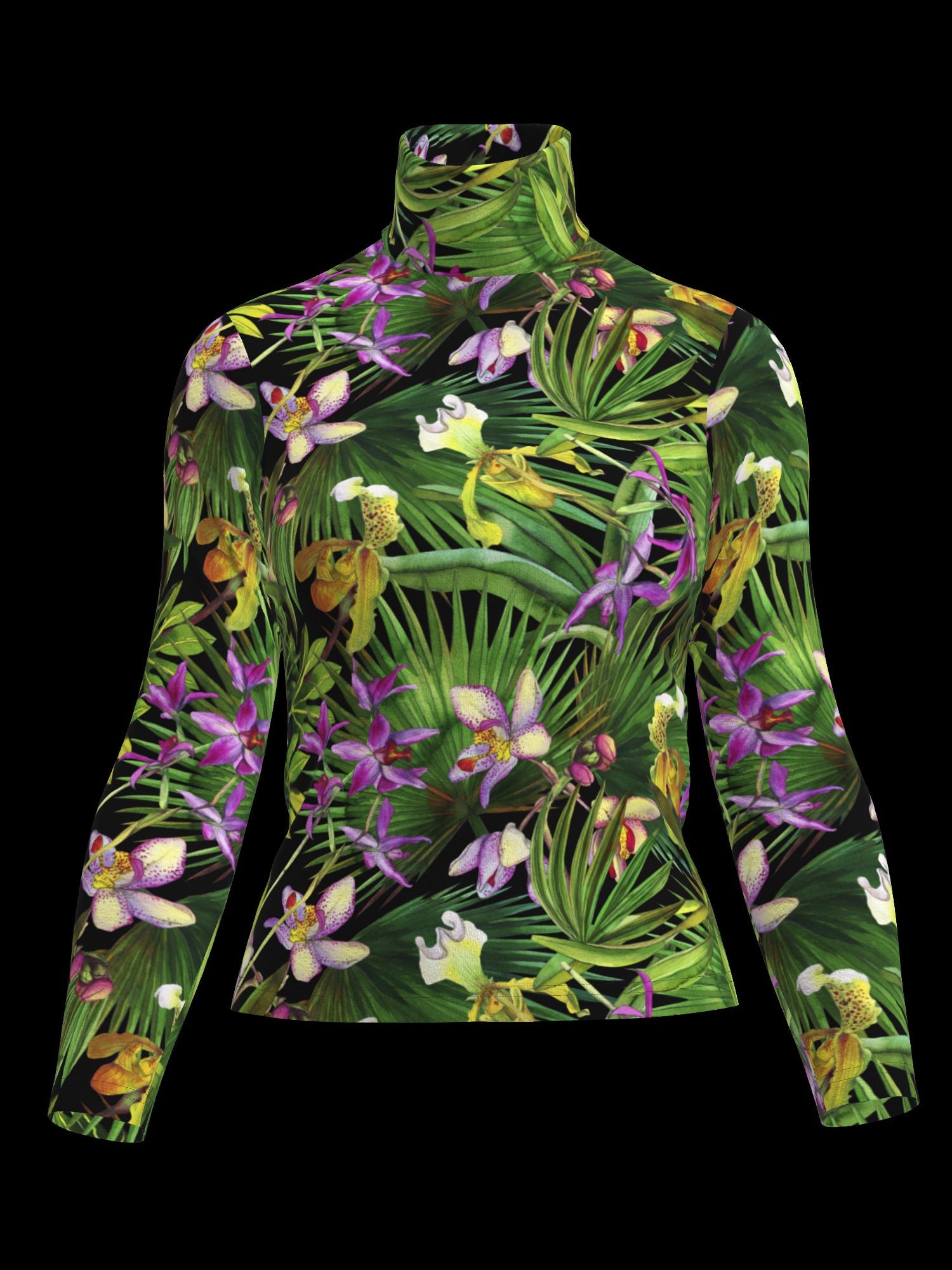 Naomi Turtleneck  - Midnight Orchid (Printed to Order)