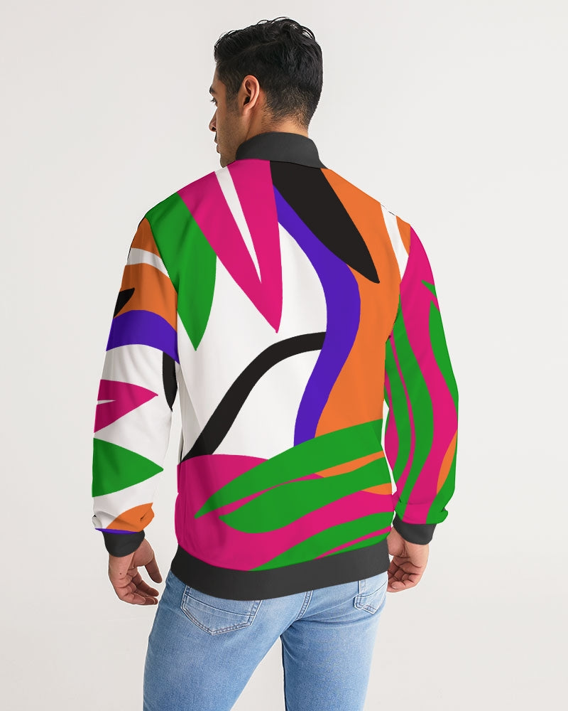 Tene Abstract Men's Stripe-Sleeve Track Jacket