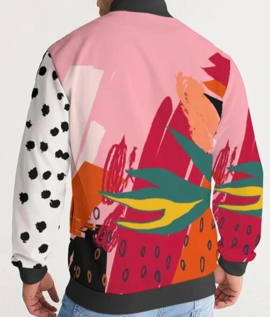 Pink Abstract Floral Track Jacket