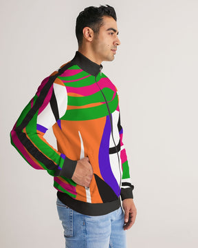 Tene Abstract Men's Stripe-Sleeve Track Jacket