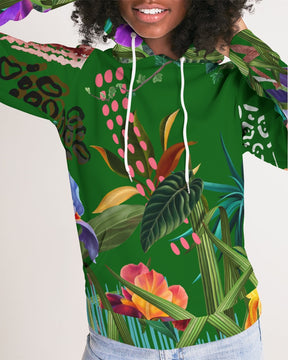 Green Floral Women's Hoodie